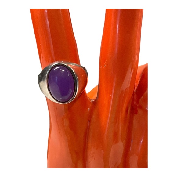 Jewelry - 🎄🎁 RARE Lavender Jadeite Polished 925 Sterling Cabachon Ring sz 7.5